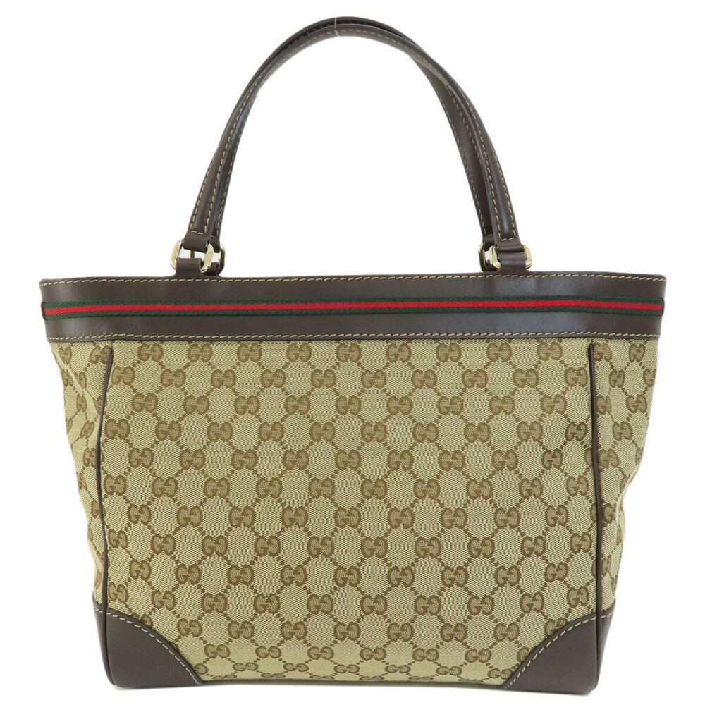 Gucci Canvas Sherry web GG Tote Line Brown Bag